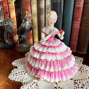 Vintage Limoges Victorian Lady Trinket/Vanity Box